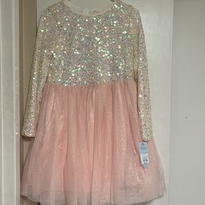 Little girl plus size dress with sequins